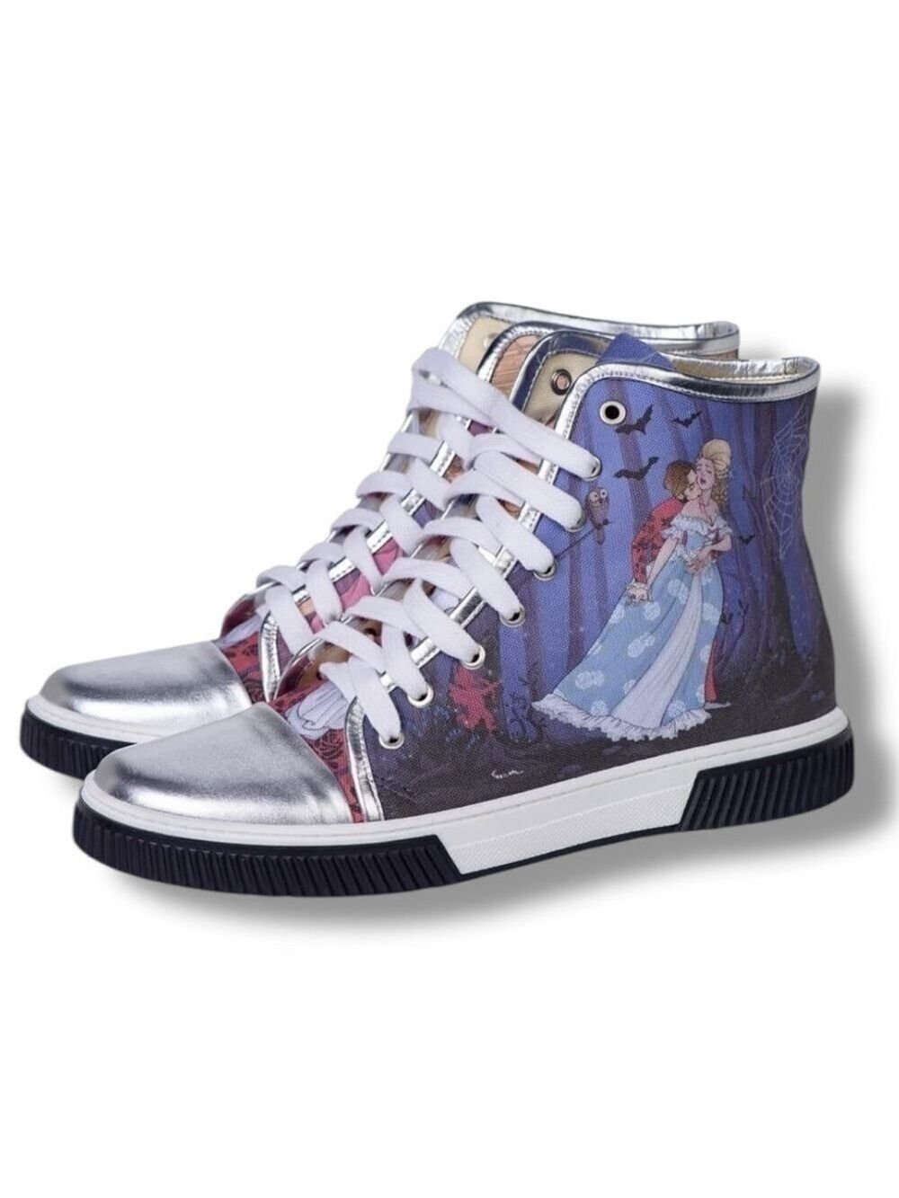 Red Needle Fashion High Top Sneakers Prince Princess Theme Size EU 37 US 6.5/7